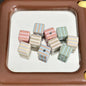 Striped Square Acrylic Beads 14mm Light Pastel Colors 10pcs