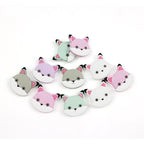 Silicone Focal Beads Animal Baby Fox Rounded Head Smiling Face 20pcs