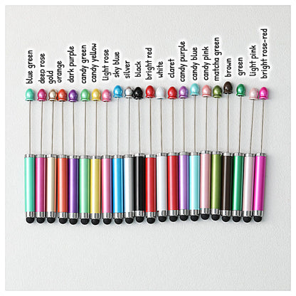 Beadable Stylus Pen Plastic Multi Color 3 in 1 Function