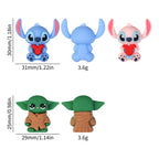 Silicone 3D Focal Beads Love Stitch Holding Heart with Yoda Robes 20pcs 9