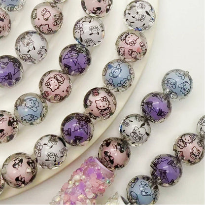 16mm Cute Cartoon Character Acrylic Sago Beads 50pcs 3