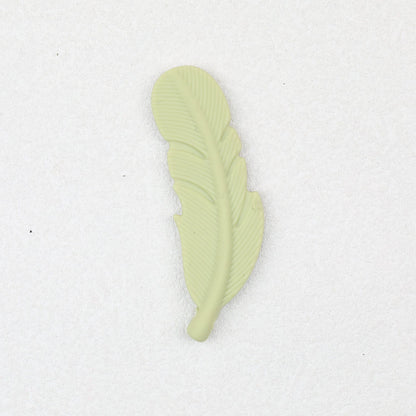 Colorful Feather Shaped Silicone Beads 20pcs - Jasmine Green