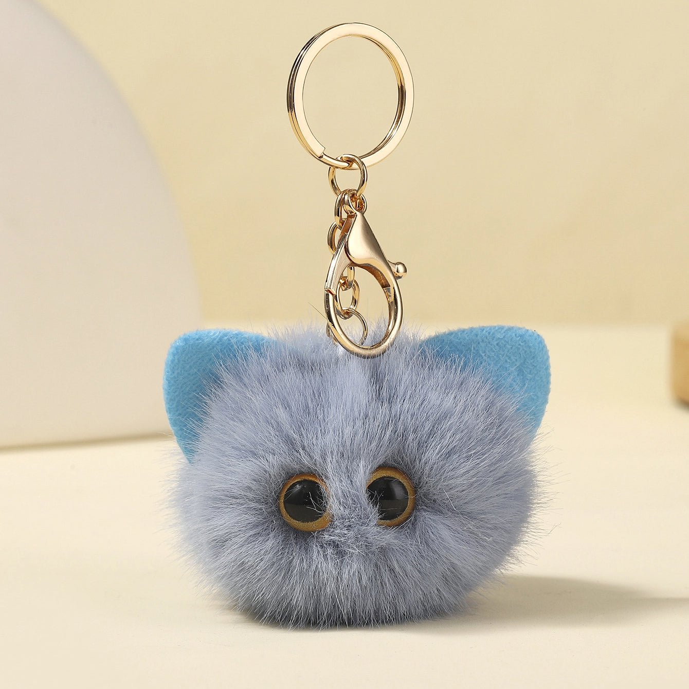 Plush Cat Keychain Faux Fur Soft 13cm 2pcs Set 11