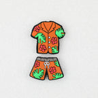 Summer Floral Pattern Shirt Silicone Focal Beads 20 pcs