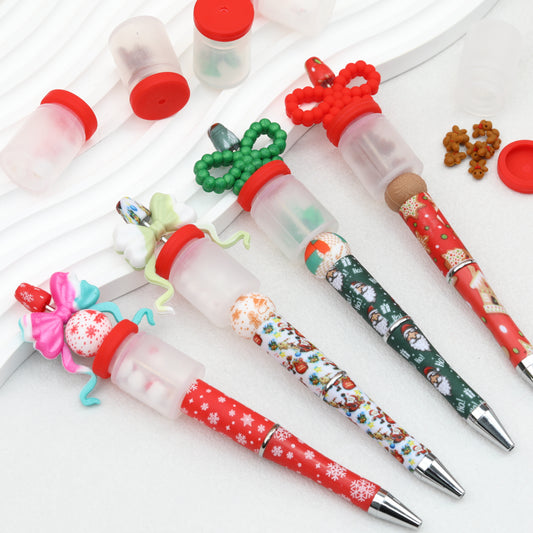 Silicone 3D Christmas Focal Beads Christmas Big Bottle 20pcs 2