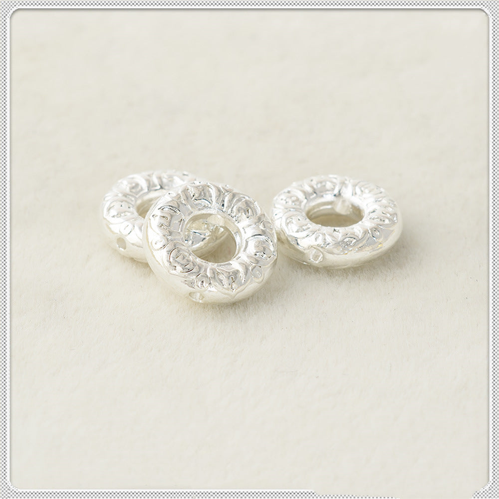 Ring Metal Beads 12mm Embossed Heaven And Earth Design 50pcs 5