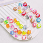 Glossy M Beans Acrylic Beads 14mm Colorful Candy 10pcs 2