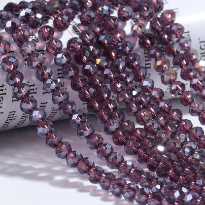 Electroplated Flat Glass Beads 8mm Colorful Mixed 10 Strands 14