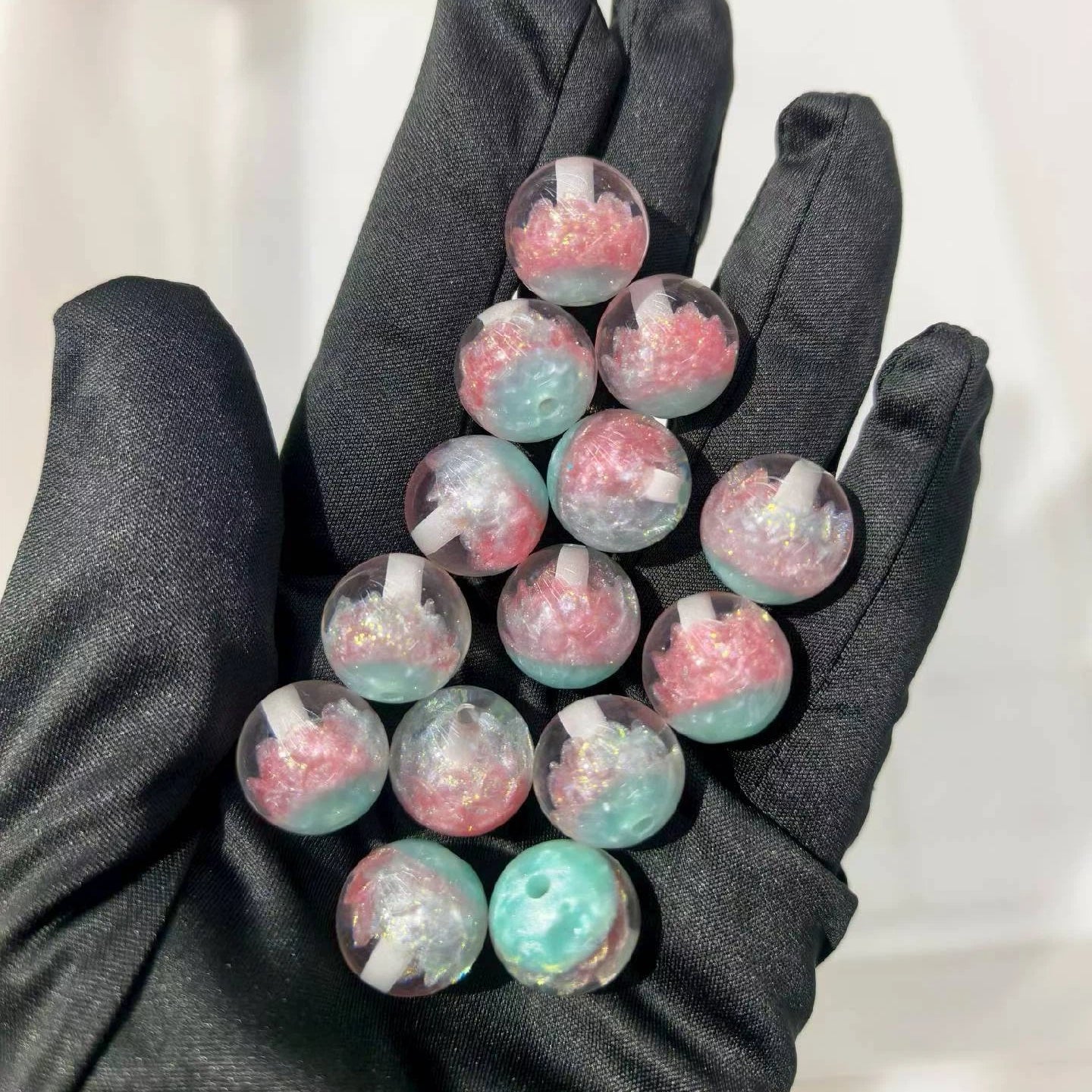 Luminous Lotus Resin Beads 16mm Round Clear Mixed Colors 20pcs 6