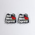 Silicone Focal Beads Hot Mess Express Red Train Outline 20pcs