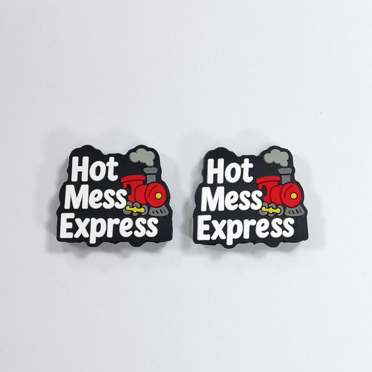Silicone Focal Beads Hot Mess Express Red Train Outline 20pcs