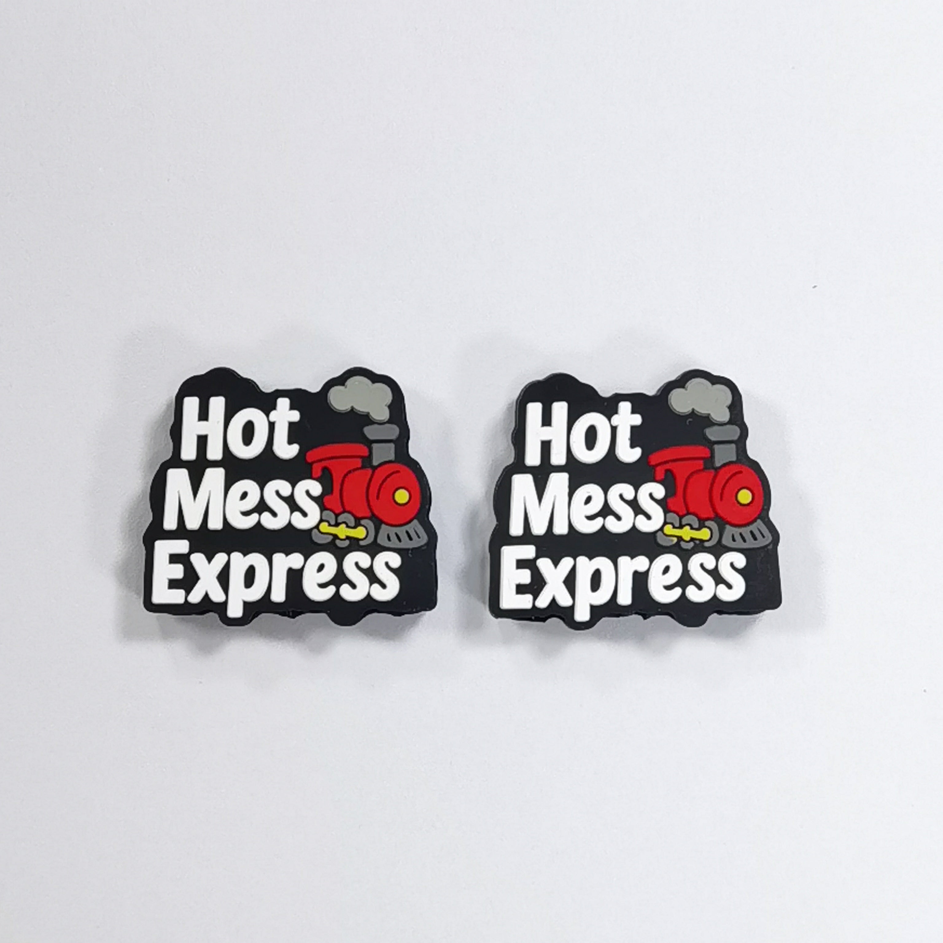Silicone Focal Beads Hot Mess Express Red Train Outline 20pcs
