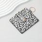 PU Card Holder Keychain Multi Patterned - B4 White leopard