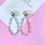 Acrylic Flower Laser Butterfly Beaded Keychain Translucent Colorful 4