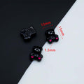 Teddy Bear Metal Beads 15mm Baking Painted Fabric Design 10pcs 2
