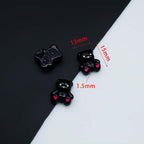 Teddy Bear Metal Beads 15mm Baking Painted Fabric Design 10pcs 2