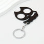 Cat Shaped Self Defense Keychain Survival Finger Clasp Compact - Black