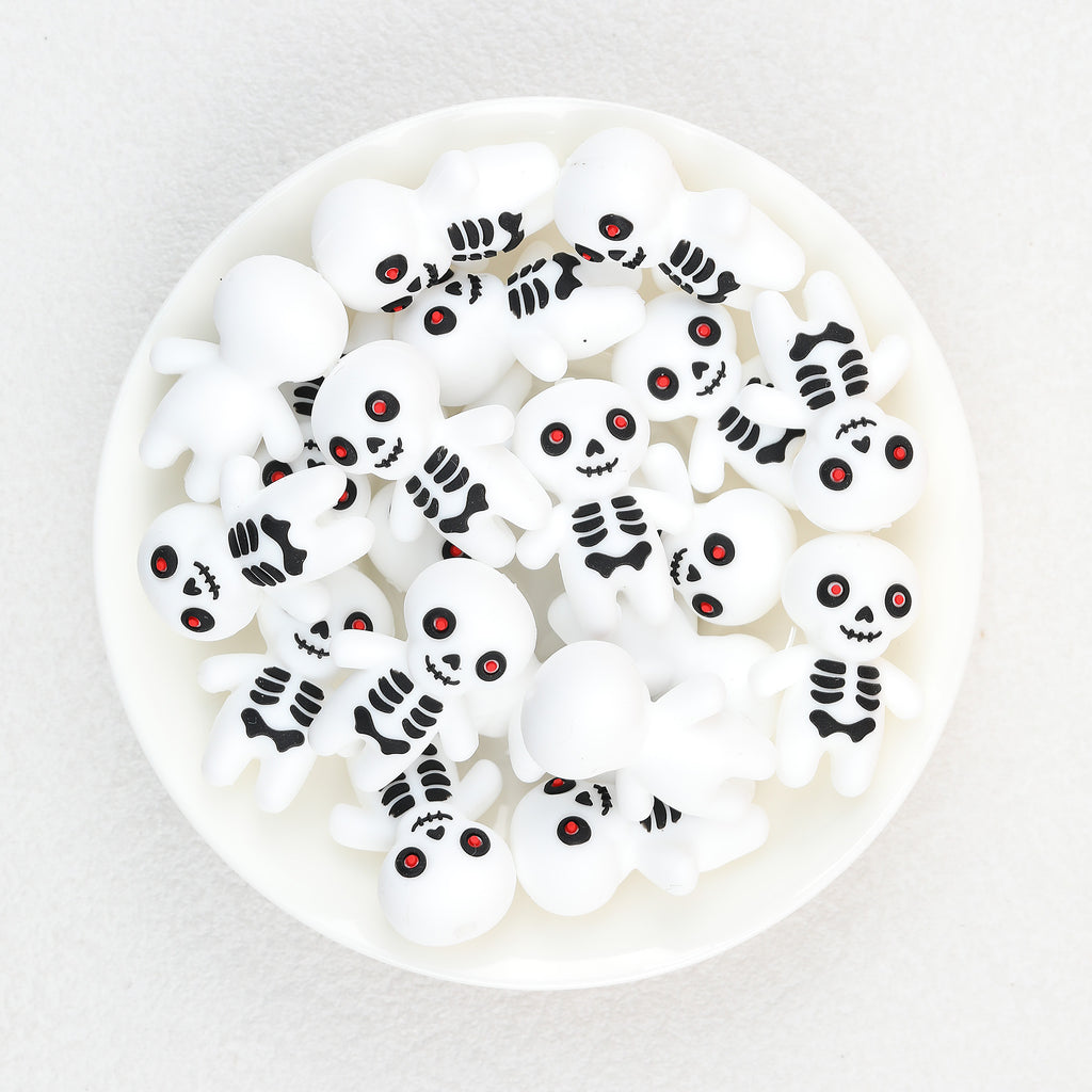  3D Halloween Red Eyes Skull Silicone Focal Beads 20Pcs 2