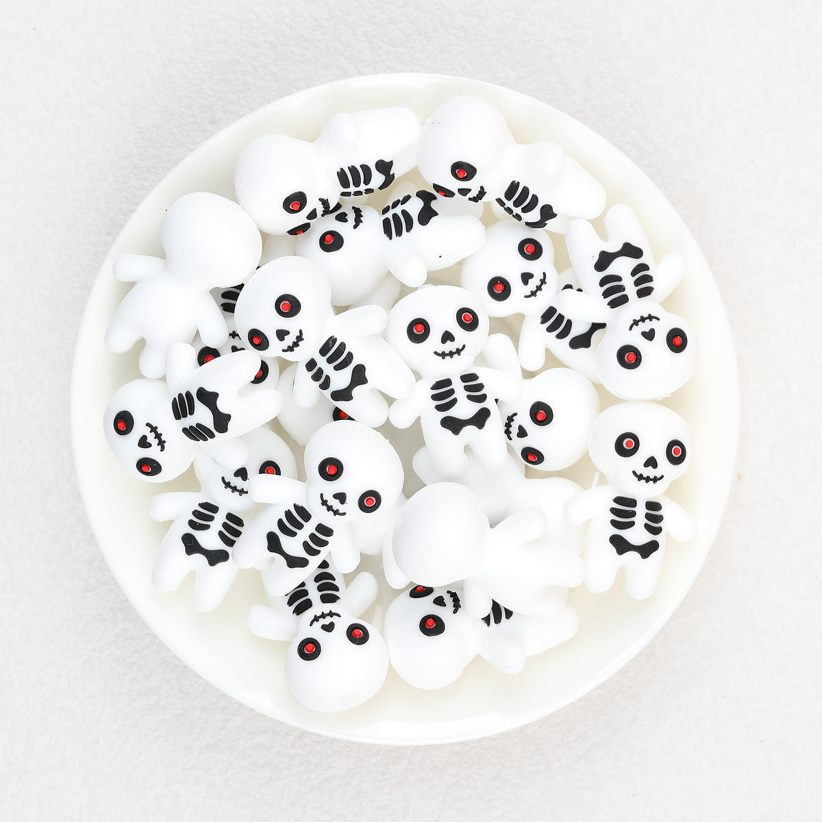  3D Halloween Red Eyes Skull Silicone Focal Beads 20Pcs 2