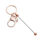 Beadable Keychain Bar Metal Slender Shaft Polished Ball Lobster Clasp