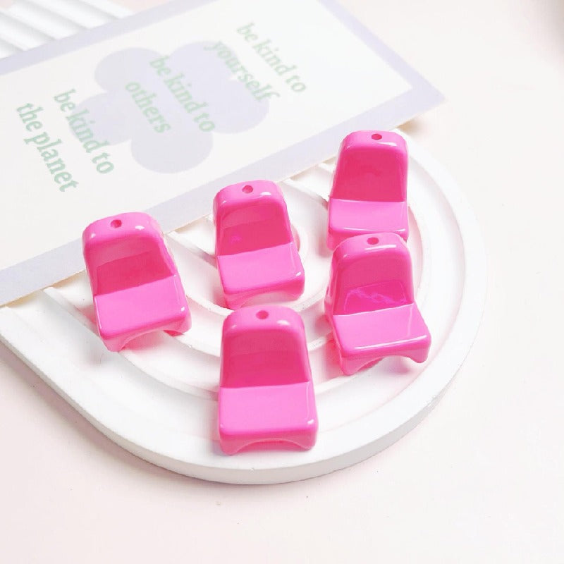 Small Chair Acrylic Beads 20x25mm Colorful Glossy 10pcs 13