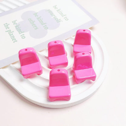 Small Chair Acrylic Beads 20x25mm Colorful Glossy 10pcs 13