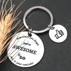 Inspirational Stainless Steel Keychain You Are Awesome Message Thumbs Up Charm 3