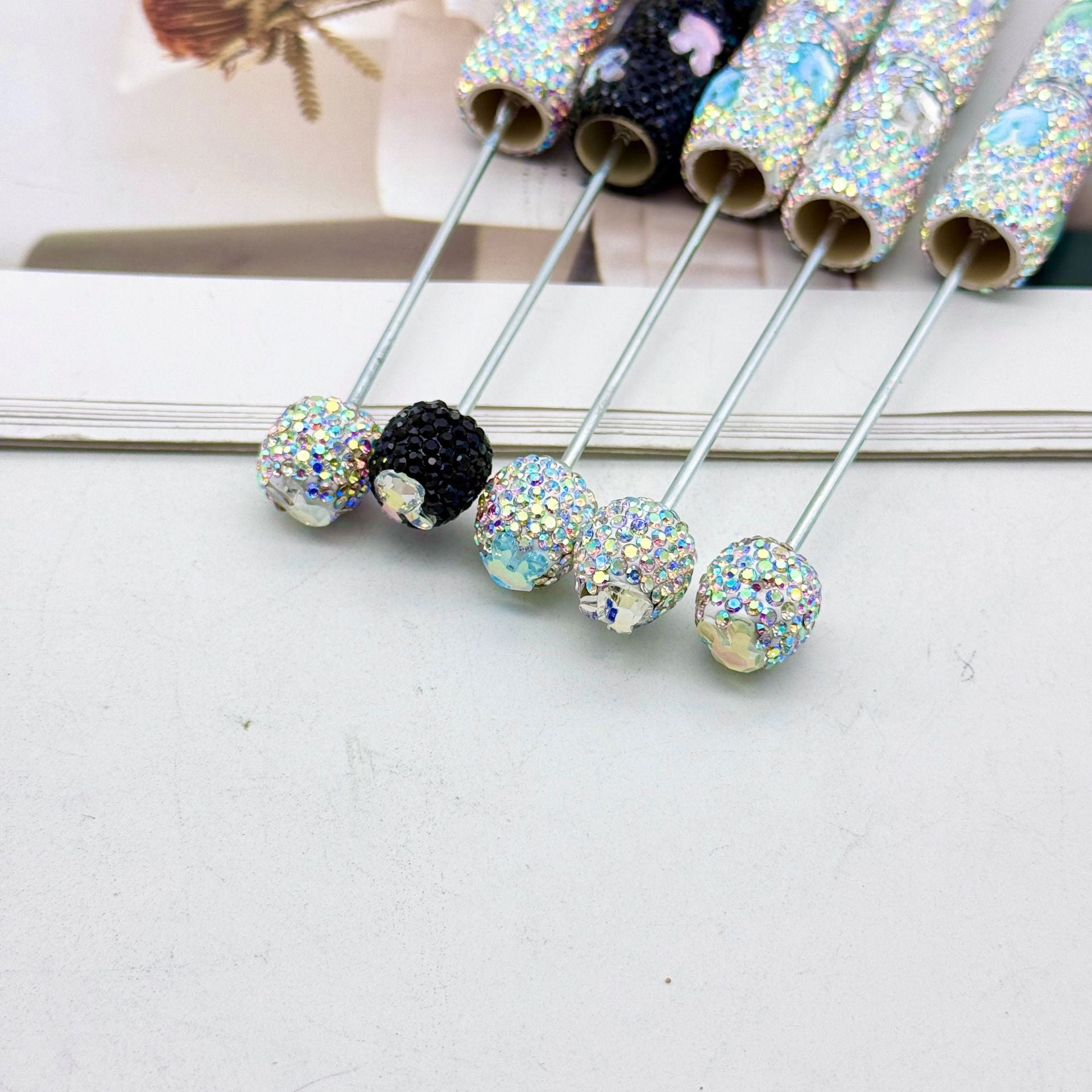 Love Rabbit Colored Rhinestones Beadable Pen 3
