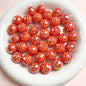 UV Finish Acrylic Plaid Round Beads 16mm Glossy Colorful 10pcs 16