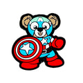 Silicone Focal Beads Superhero Bear Shield Red Gloves 20pcs
