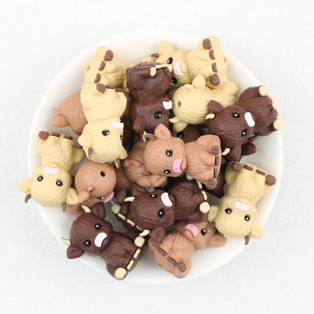  3D Cute Yak Silicone Focal Beads 20Pcs 2