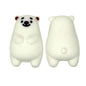 Silicone 3D Focal Beads White Smiling Bear Front View 20pcs