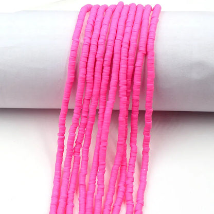 Flat Clay Beads 4mm Solid Color Polymer Disc 10strands 21