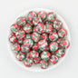 15mm Printed Floral Silicone Beads Multicolor Patterned 50pcs 6