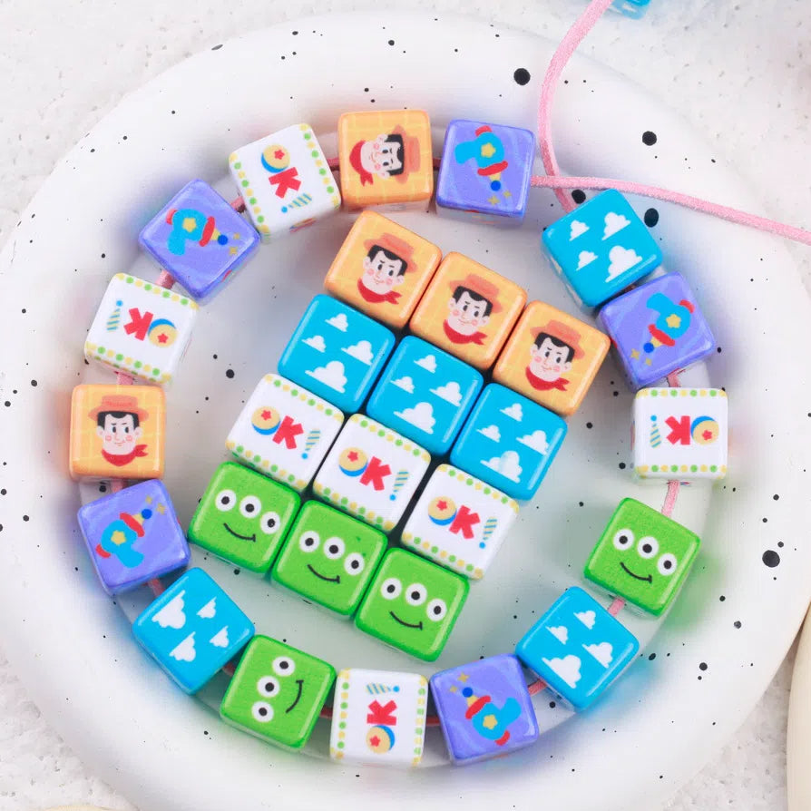 Painted Square Acrylic Beads 15mm Toy Story Printed 10pcs