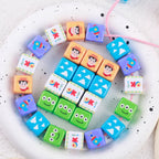 Painted Square Acrylic Beads 15mm Toy Story Printed 10pcs