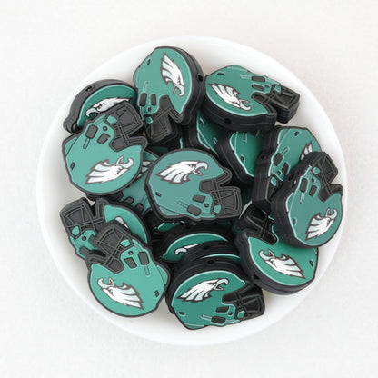 NFL Teams Silicone Focal Beads Football Helmet Design 20pcs 16