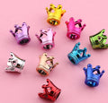 Plating Crown Acrylic Beads 15mm Colorful Mixed 100pcs