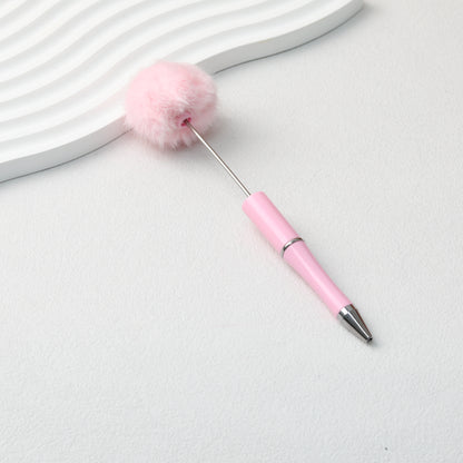 Beadable Pen Plush Pom-pom Colorful Ballpoint