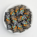 Silicone Focal Beads Western Cow Pattern Mom With Turquoise Sunflower 20pcs