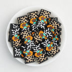 Silicone Focal Beads Western Cow Pattern Mom With Turquoise Sunflower 20pcs