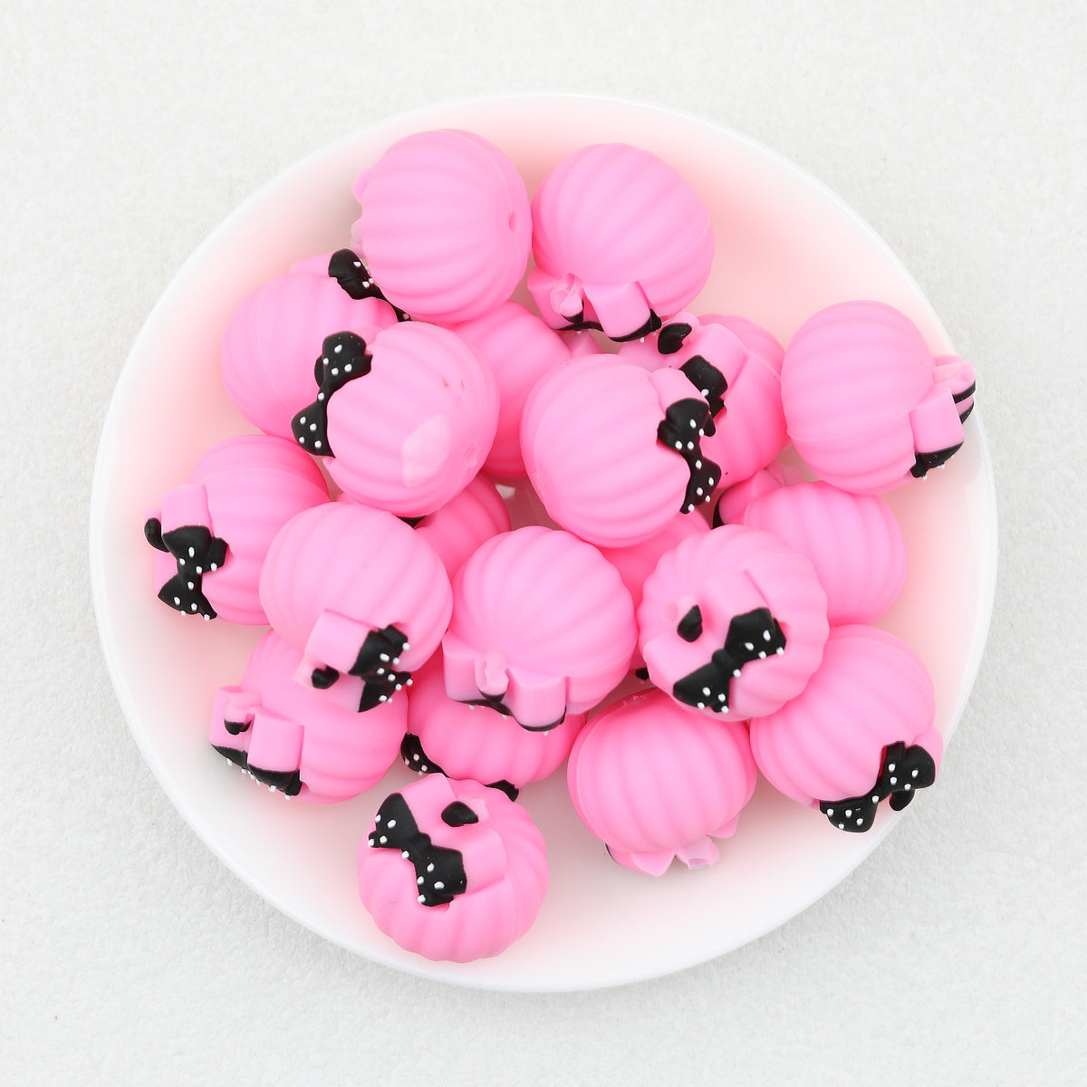 3D Halloween Bow Pumpkin Silicone Focal Beads 20 pcs 4