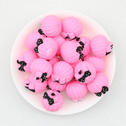 3D Halloween Bow Pumpkin Silicone Focal Beads 20 pcs 4