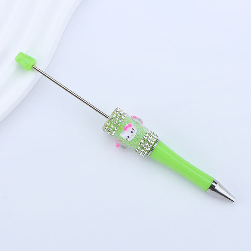 Beadable Pen with Kitty and Rhinestone  12