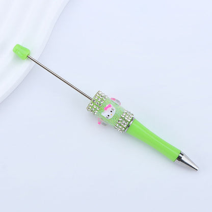 Beadable Pen with Kitty and Rhinestone  12