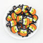 Halloween Candy Corn with Witch Hat Silicone Focal Beads 20pcs - Orange
