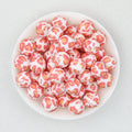 15mm Leopard Pattern Silicone Round Beads 50pcs - Floral Leopard