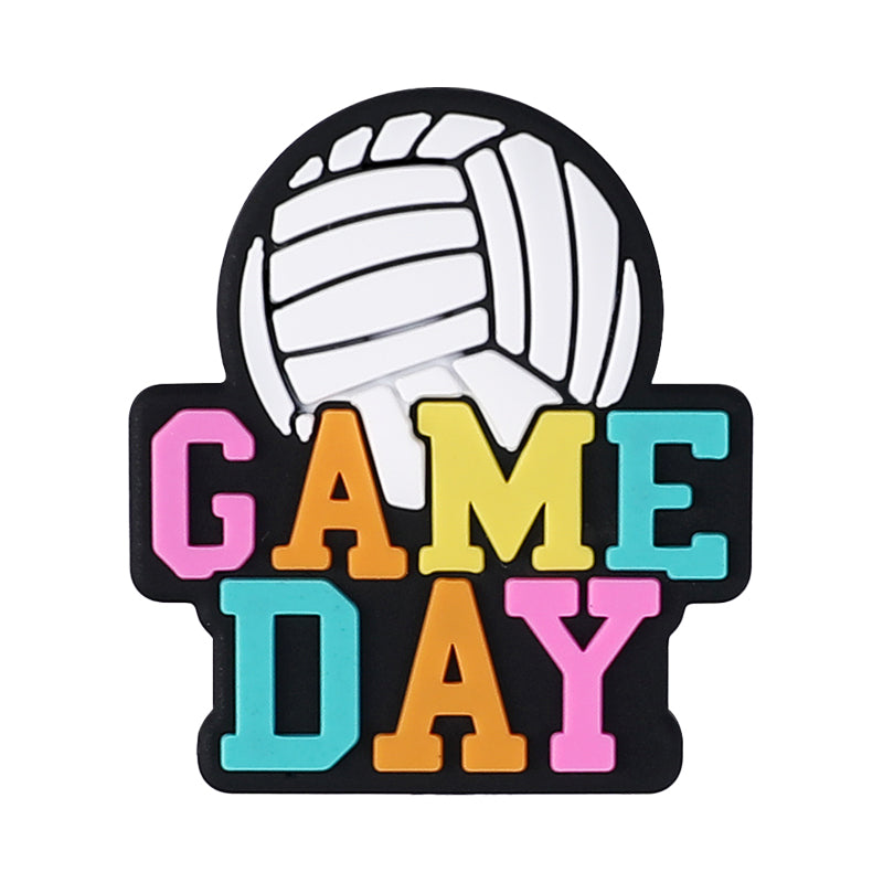 Silicone Focal Beads Ball Game Match Day Text 20pcs 17