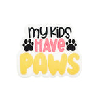 Silicone Focal Beads Paw Prints Colorful Text My Kids Have Paws 20pcs