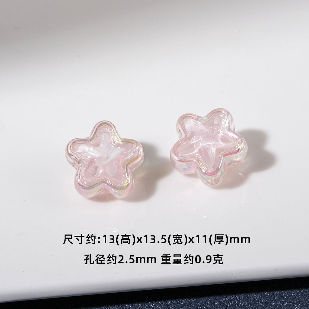 Transparent Iridescent Star Acrylic Beads 13mm 20pcs 4